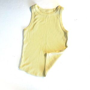 SO Pale Yellow Ribbed Tank Top
